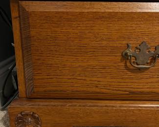 R52 - $1,250 Each. (2 Available - this is #2) English Wardrobe from "The Royal Oak Furniture Company" in England. Online listed as Balmoral Two Door Ladies Wardrobe in Oak. Shelf and clothes bar are adjustable. *Excellent Condition*. Measures 46" wide x 24" deep x 76" tall.  We do have the directions to take this apart to move in pieces. If you're interested send your offers early so we're not taking apart at the last minute!