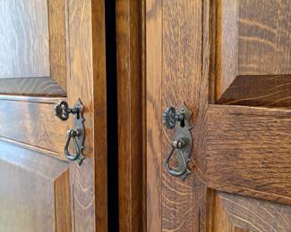 R5 - $1,250 Each. (2 Available!) English Wardrobe from "The Royal Oak Furniture Company" in England. Online listed as Balmoral Two Door Ladies Wardrobe in Oak.Shelf and clothes bar are adjustable. *Excellent Condition*. Measures 46" wide x 24" deep x 76" tall. Located on the 2nd story. We do have the directions to take this apart to move in pieces. If you're interested send your offers early so we're not taking apart at the last minute!