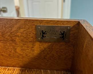 R53 - $375. Chest of Drawers from "The Royal Oak Furniture Company" in England. Five Drawer Chest in Solid Oak. Measures 32" wide x 18" deep x 42" tall. 