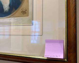 R40 - $125. Francois Petitjean Mezzotint Engraving. Measures 19.25" wide x 21.25" tall. Beautiful bright colors. 