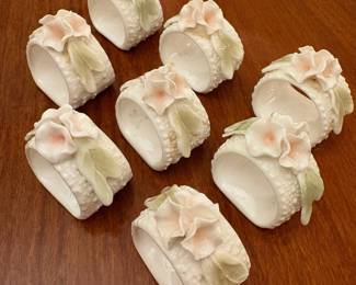 R76 - $10. Set of Bone China Napkin Rings. 