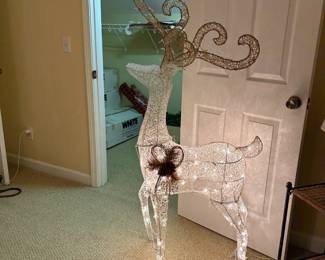 R114 - $20. Wire Framed Reindeer. Some lights are out - needs a little loving before next Christmas. 