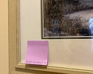 R34 - $35. Framed & Matted Print signed Rachael Royal. Measures 19.25" x 24.25" tall. 