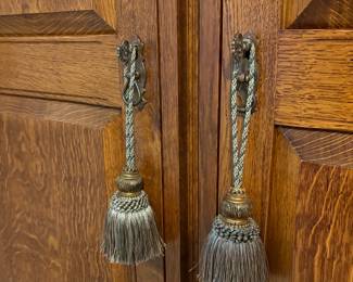 R52 - $1,250 Each. (2 Available - this is #2) English Wardrobe from "The Royal Oak Furniture Company" in England. Online listed as Balmoral Two Door Ladies Wardrobe in Oak. Shelf and clothes bar are adjustable. *Excellent Condition*. Measures 46" wide x 24" deep x 76" tall.  We do have the directions to take this apart to move in pieces. If you're interested send your offers early so we're not taking apart at the last minute!