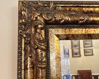 R24 - $50. Large Gold Tone Wall Mirror. Measures 42.5" x 30.5". Not super heavy - but a beautiful frame. 