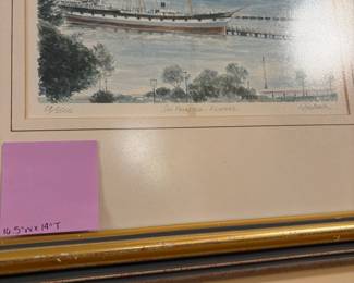 R104 - $30. Signed Print of San Francisco - Alcatraz. Signed Martin. #58/2500.  Measures 16.5" x 14". 