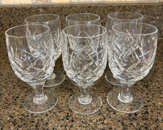 R62 - $35. Set of 6. Unmarked crystal. 5" tall. 