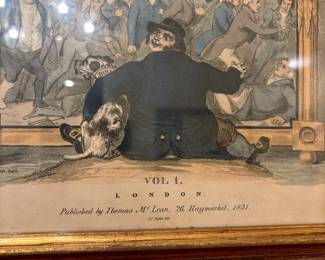R106 - $175. "The Looking Glass Caricature Annual. Vol 1. London. Published by Thomas McLean, 26, Haymarket 1831." It is professionally framed so I am unsure if it's the whole magazine or just the cover. Measures 13" wide x 18.5" tall framed. 
