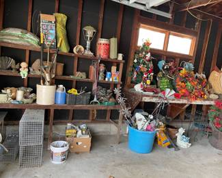Garage and yard items, decor