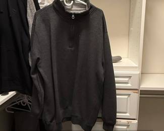 Mens Dark Gray QuarterZip Pullover Sweatshirt