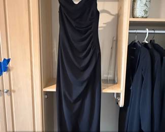Calvin Klein Black Ruched Sheath Dress Size
