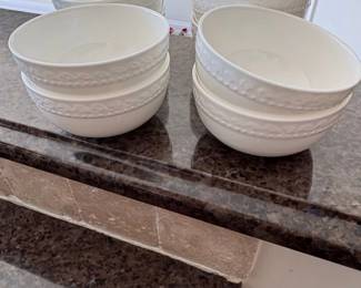 Genuine Bone China Bowl Set  Martha Stewart Basketweave