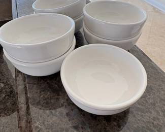 White Ceramic Bowls Set of 7