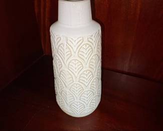 Mikasa Embossed Leaves White Ceramic Vase