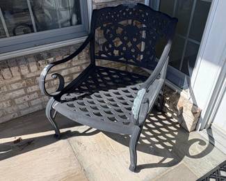 Ornate Cast Aluminum Patio Chair