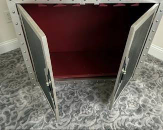Black Faux Crocodile Industrial Style Cabinet second image