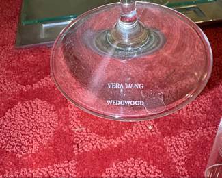 Vera Wang for Wedgwood Crystal Grosgrain Pattern Footed Tumblers with Tray fourth image