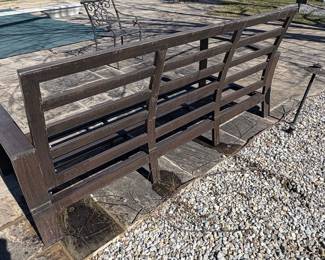 Dark Brown Metal Outdoor Loveseat Frame third image