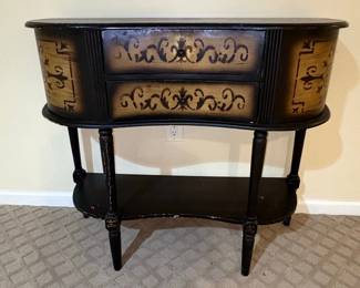 Black and Gold Stenciled Console Table
