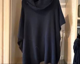 Ann Taylor Womens Black Cowl Neck Poncho Sweater XS or S