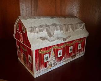 Vintage Christmas Barn Tin