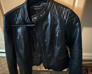 Kenneth Cole New York Black Faux Leather Moto Jacket