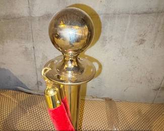 Gold Tone Stanchions with Red Velvet Ropes second image