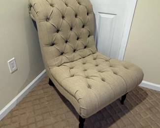Tufted Slipper Chair with Casters