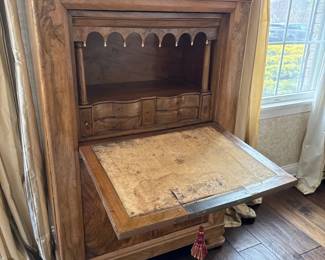 Antique Walnut Veneer Secretary Desk third image