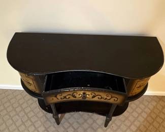 Black and Gold Stenciled Console Table second image