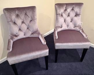 Tufted Velvet Dining Chairs with Crystal Accents 5 available