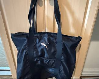 Puma Womens Black Nylon Shopper Tote Bag with Rose Gold Logo