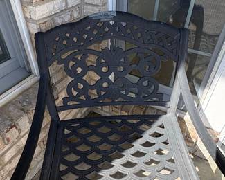 Ornate Cast Aluminum Patio Chair second image