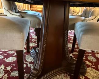 Mahogany Wood Dining Table with 8 upholstered chairs  third image
