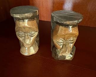 Jamaican Hand Carved Wood Couple Statues