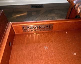 Mahogany Partners Desk with Leather Inlay fifth image