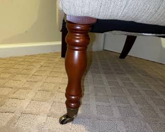 Tufted Slipper Chair with Casters third image