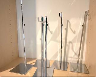 Set of Adjustable Chrome Display Stands for Handbags or Accessories