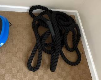 Black Battle Rope with Rubber Grips