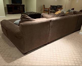Brown Fabric Sectional Sofa with Chaise and Ottoman fifth image