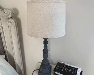 Gray Turned Wood Table Lamp