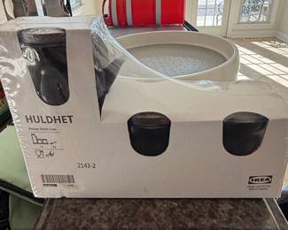 IKEA HULDHET Set of Dark Glass Storage Jars with Lids