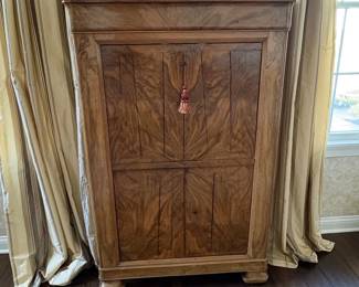 Antique Walnut Veneer Secretary Desk