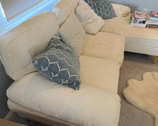Cream Sectional Sofa with Gold Legs second image