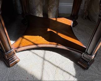 Octagonal Inlay Wood End Table with Carved Accents  Karpen Furniture third image