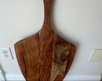 Acacia Wood Pizza Peel Serving Board with Handle second image