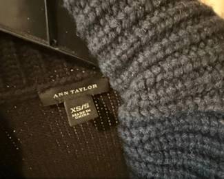 Ann Taylor Womens Black Cowl Neck Poncho Sweater XS or S second image