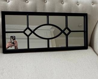 Black Geometric Windowpane Mirror