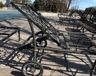 Vintage Wrought Iron Scrollwork Chaise Lounge second image