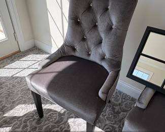 Tufted Velvet Dining Chair with Crystal Accents 5 available